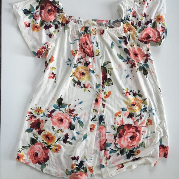 🌿1 LEFT!! Spring Floral Ruffle Sleeve Tunic - Picture 7 of 7